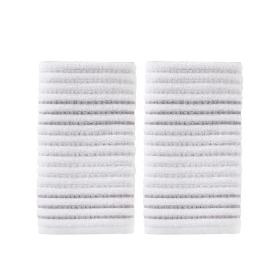 2pc Tie Dye Striped Hand Towel Set Gray - SKL Home