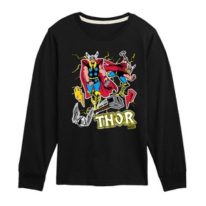 Boys' - Marvel - Thor Stickers Style Long Sleeve Graphic T-Shirt - 1 of 4