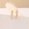 18K Gold Plated Dangle Hoop Earrings for Women CZ Paved Huggie Hoops with Star, Moon, Teardrop, Evil Eye & Lightning Charms - 3 of 4