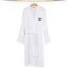 Linum Home Textiles 100% Turkish Cotton Unisex Smyrna Hotel/Spa Embroidered Robes - Hat-Broom-Legs - 2 of 4