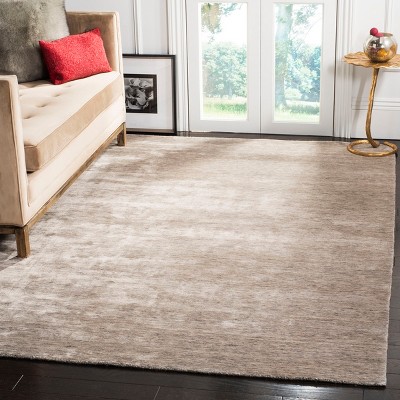 Hand-Loomed Gray Viscose 6' x 9' Rectangular Solid Area Rug