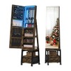 TruAIR 66" 360° Swivel Jewelry Cabinet with LED Lights – Full-Length Mirror with Storage & Wheels for Women - 3 of 4