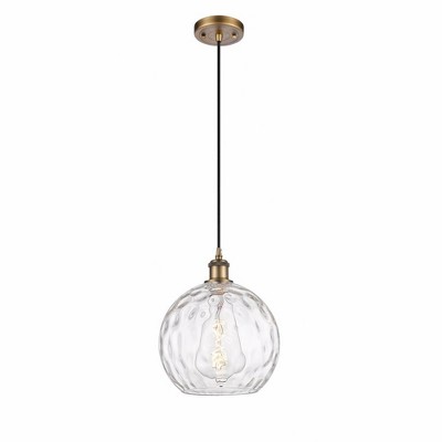Athens Water Glass - 1 Light Cord Mini Pendant In Industrial Style-13 Inches Tall and 10 Inches Wide