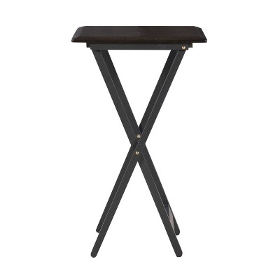 Marlowe Classic Gray Washed Oak Veneer Tray Table Set