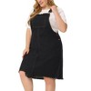 Agnes Orinda Women's Plus Size Overall Frayed Adjustable Strap Denim Suspender Shift Dresses - image 2 of 4