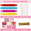 Joyfy 28 Packs Valentines Day Cards with Pop Tubes Set for Kids, Stretchy Tube Fidget Toys for Kids Valentine's Day Favors Classroom Exchange Gifts - image 2 of 4