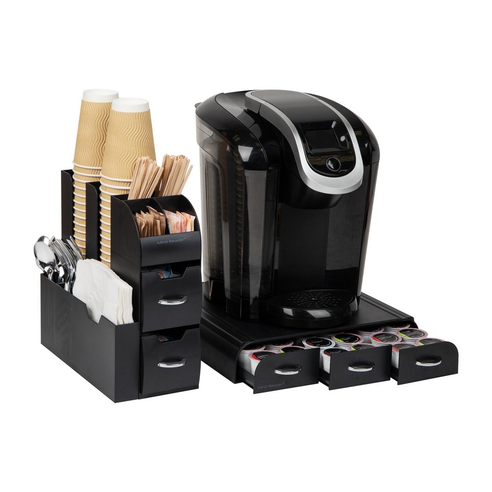 Photos - Coffee Makers Accessory Mind Reader Single-Serve Coffee Pod Drawer and Cup Condiment Set 2 pc 36 Pod Capacity: Coffee Bar Accessories, Black