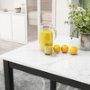 VYNXARIA 5-Piece Metal Dinette Set with Laminated Off-white Faux Marble Top, 4 Black Chairs - 2 of 4