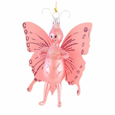 Italian Ornaments 4.5 Inch Lumibug Pink Butterfly Spring Tree Ornaments