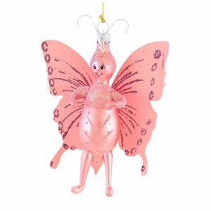 Italian Ornaments 4.5 Inch Lumibug Pink Butterfly Spring Tree Ornaments - 1 of 4