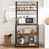 Kitchen Bakers Rack, Microwave Oven Stand with Large Storage, Industrial Coffee Bar Station, 5-Tier Kitchen Utility Storage Shelf - 4 of 4