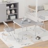 3-Piece Folding Square Table & Chair Set, Featuring a Portable Table & Chairs w/Ssoft Pu Cushions - 4 of 4