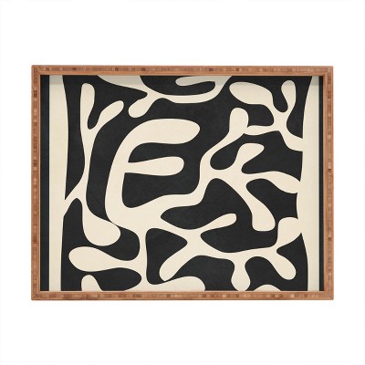 Nadja Minimalist Abstract Leaves 1 Rectangular Tray - Deny Designs