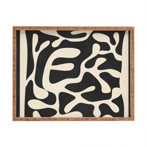 Nadja Minimalist Abstract Leaves 1 Rectangular Tray - Deny Designs - 1 of 2