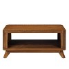 Hostack 41.5'' Wood Coffee Table with Solid Wood Legs and Open Storage Shelf for Living Room, Walnut - 2 of 4