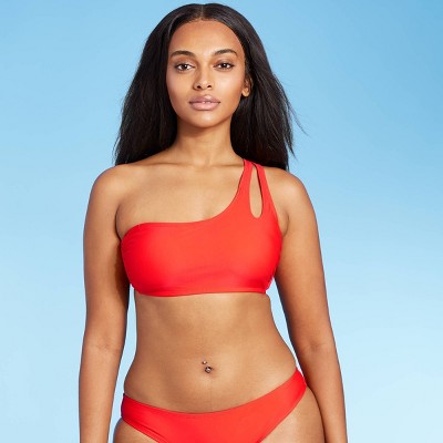 one shoulder strap bikini top