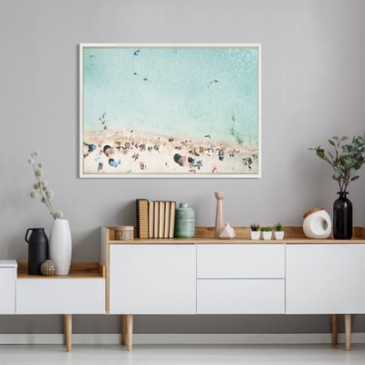 Turquoise Beach Aerial View Framed Canvas Print