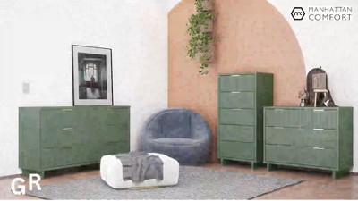 Granville Dark Grey Pinewood Vertical Dresser Set
