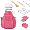 Chef Set for Kids,11pcs Kitchen Costume Role Play Kits, Girls Apron with Chef Hat,Cooking Mitt and Cookie Cutters - 3 of 4