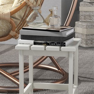 Maggift Patio End Tables, Modern Decorative Side Tables, Stylish Design for Patio, Living Room, Indoor and Outdoor Use, White, 15"*15"*18" - 1 of 4