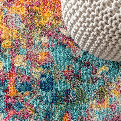 Multi-Color Abstract Synthetic 8x10 Area Rug