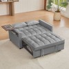 CAVINAS Modern Sofa Bed, Soft Velvet Convertible Sofa with Adjustable Backrest and Plastic Legs - 3 of 4