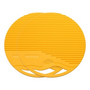 Unique Bargains Round Heat Resistant Non-Slip Silicone Trivet Mat for Pots Coasters 2 Pcs - 1 of 3