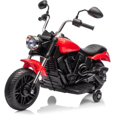 12V Kids Ride on Motorcycle,3-Wheel Kids Toddler Electric Motorcycle w/Training Wheels