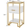 Acekool 2-Pack Nightstands with Storage Drawer & Shelves, Tempered Glass Top & Steel Frame Bedside Tables for Bedroom, Dorm - 3 of 4