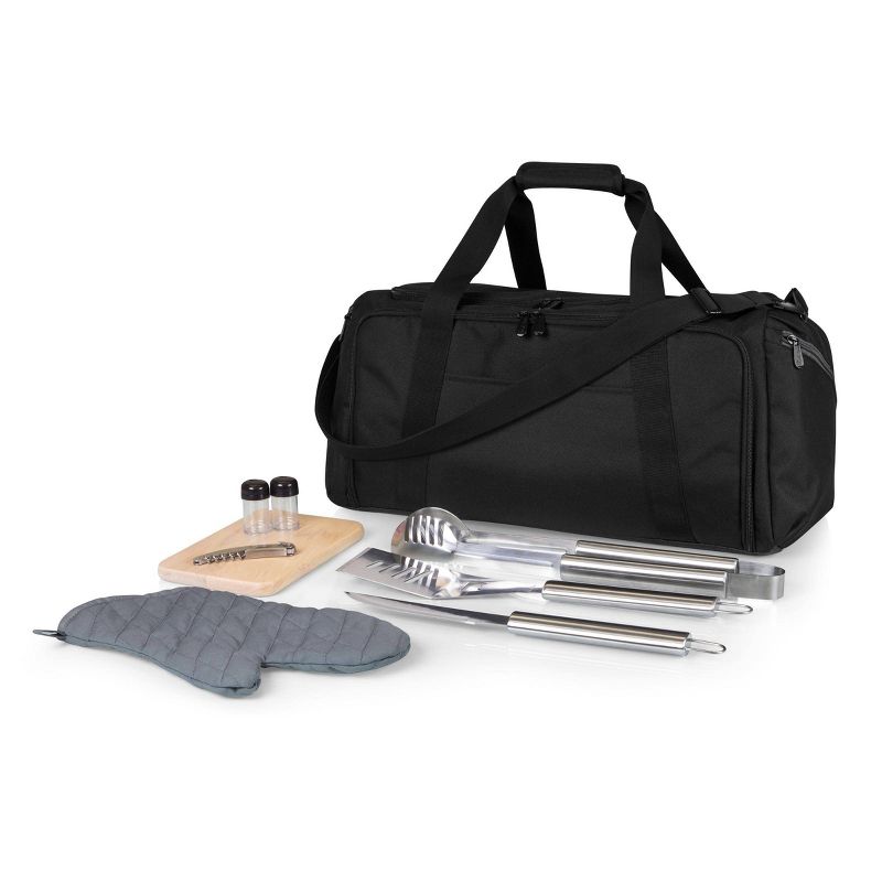 Picnic Time BBQ Kit Grill Set and Cooler - Black, 3 of 8