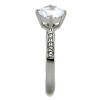 Slickblue Women’s Polished Stainless Steel Ring with 7mm CZ Stone, Classic Pave Engagement Design, Sizes 5-10 - 4 of 4