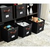 Set of 6 Fabric Storage Bin | Cube Storage Bin | Cube Organizer Bin, Black - 3 of 3