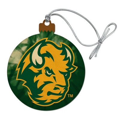 North Dakota State Tie Dye Wood Christmas Tree Holiday Ornament