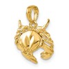 Black Bow Jewelry 14k Yellow Gold Stone Crab Pendant, 16mm - 4 of 4