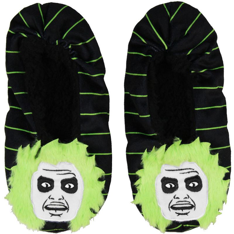 Beetlejuice Slippers 3D Hair Embroidered Character Slipper Socks No-Slip Sole, 3 of 5