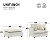 TIRAMISUBEST 2 PC Chaise Lounge Set, Chenille Single Sofa with Movable Ottoman, Upholstered Lazy Sleeper Armchair - 2 of 4