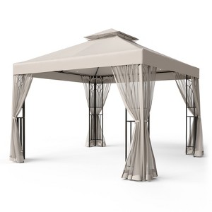 EAGLE PEAK 10'x10'Double Roof Outdoor Patio Gazebo with Mesh Netting - 1 of 4