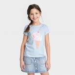 Girls' Short Sleeve 'Ice Cream' Graphic T-Shirt - Cat & Jack™ Soft Blue