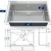 Drop-In Kitchen Sink, 16-Gauge 304 Stainless Steel Single Bowl with Drainboard, 10" Deep, Includes Bottom Grid & Drain Assembly - 2 of 4