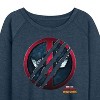 Women's - Marvel - Deadpool & Wolverine Scratch Logo Lightweight French Terry Wide Neck Long Sleeve Graphic Shirt - 2 of 4