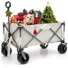VisioGear Outdoor Serving Carts, Foldable Cart with All-Terrain Wheels, Collaspible Cart with Handle, Gray, 44.9"*24"*46.4" - 4 of 4