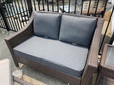 Rolston 3pc Outdoor Replacement Loveseat Sofa Cushion Set Beige - Haven Way  : Target