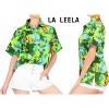 LA LEELA Women's Short Sleeve Hawaiian Blouse Shirt XL Fern Aloha Island - 2 of 4