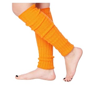 Isadora Paccini Women's 80s Style Ribbed Leg Warmers Tangerine Orange Fusion for Parties & Sports Accessories - 1 of 1