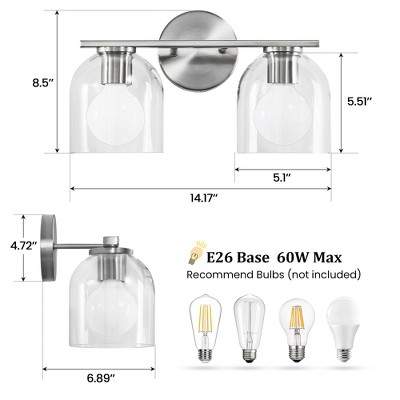 KAISITE 2-Light Bathroom Vanity Light Matte Soft Diffused Lighting