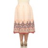 Plus Size Pleated Skirt with Border Prints - 3 of 4