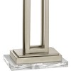 Possini Euro Design Modern Table Lamp with Clear Acrylic Riser 30" Tall Brushed Nickel White Fabric Shade for Bedroom Living Room - 4 of 4