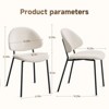 Kumasinova Soft Boucle Fabric Dining Chairs Set of 4,Mid-Century Modern Side Chairs for Kitchen and Dining Room,Sturdy Metal Legs,White - 3 of 4