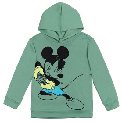 Disney Mickey Mouse Fleece Pullover Hoodie Olive-Green 