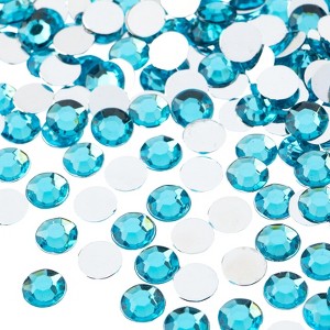 John Bead 1000-Piece 8mm (SS39) Aqua Acrylic Round Flat Back Rhinestones - 1 of 4